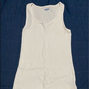 Old Navy White Waffle Tank Top